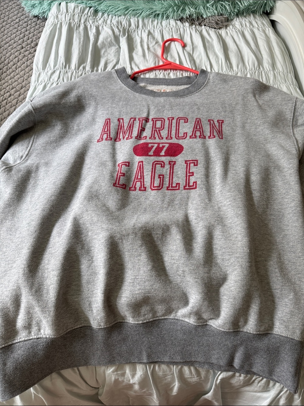 American Eagle Outfitters Gray Sweatshirt with Red Logo
